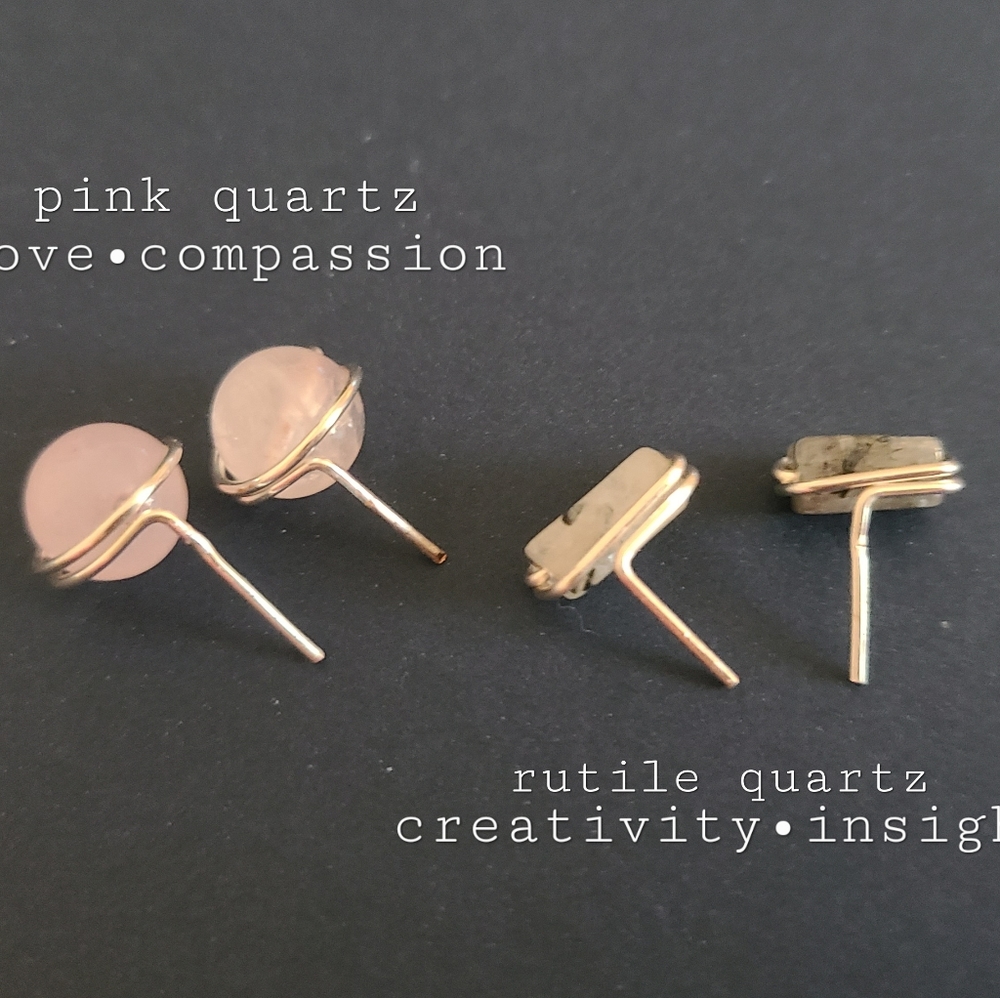 Crystal Stud Earrings Set of 2